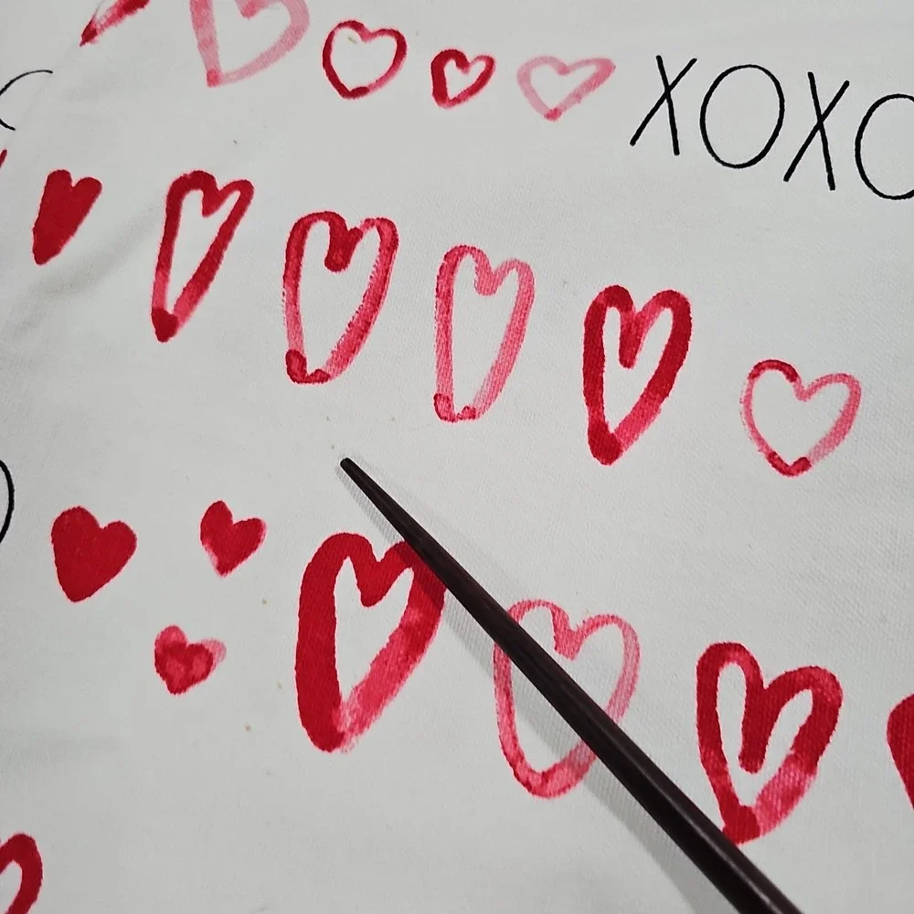 Rae Dunn Pillowcase Pillow Cover Cotton Hearts XOXO Valentines Day Love 20 X 20